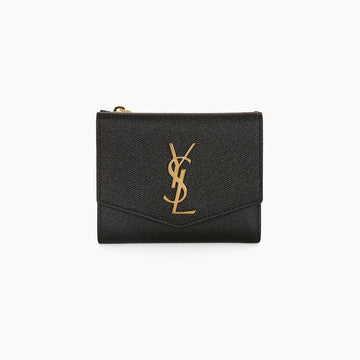 SAINT LAURENT Uptown Leder Ikonisch 3-Fach Geldbörse 158539893 [P]