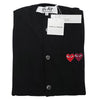 COMME DES GARCONS ダブルハート カーディガン AX N057 051 1 ブラック 160601183 [P]