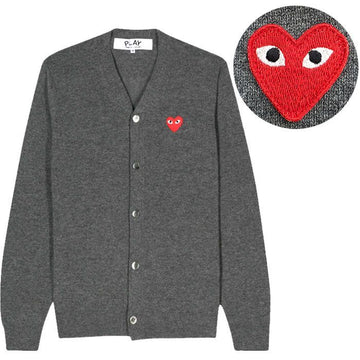 Comme Des Garcons V-Neck Cardigan Red Patch AX N008 051 3 GREY 160601186 [P]