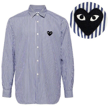 Comme Des Garcons Stripe Shirt Blackheart NX B018 051 1 BLUE 160601190 [P]