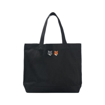 MAISON KITSUNE Doppelte Fuchs Kopf Große Tote Bag Schwarz MRUBT23WW0096-P190 158543393 [P]