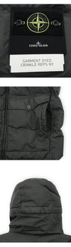 Stone Island Men's Logo Patch Crinkled-Lap Hooded Padded Jacket (Lead Gray) 4100011 S0A23 V0062 158666043 [P]