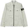 Stone Island Men's Chest Pocket Stretch Satin Overshirt Jacket (Beige) L2S15 1200010 S0012 V0095 158643270 [P]