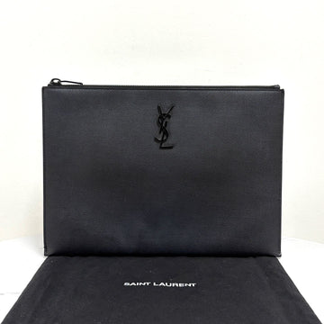 SAINT LAURENT モノグラムレザー クラッチバッグ ブラック (453249) 160614646 [P]