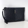 SAINT LAURENT Quilted Clutch Bag New Medium Black (559193) 160614732 [P]