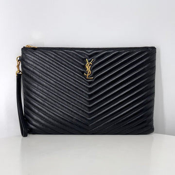 SAINT LAURENT Monogram Matelassé Clutch Bag Schwarz (440222) 160614754 [P]