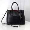 Prada Saffiano Double Tote Bag & Shoulder Bag Black (B2756T) 160614767 [P]