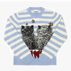 Ganni Cat Logo Wool Mix Stripe Women's Knit K2369 628 144592091 [P]
