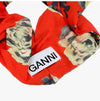 GANNI オレンジ フローラル プリント スクランチ ヘアバンド 144592134 [P]