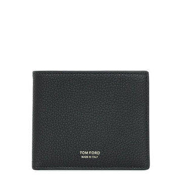 TOM FORD Schwarzes genarbtes Leder klassisches Geldbörse 160617370 [P]