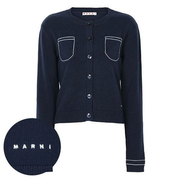 Marni Navy Pocket Stitch Cardigan 160617711 [P]