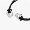 Salvatore Ferragamo Gancini Double Braid Leather Large Black Leather Bracelet 141514927 [P]