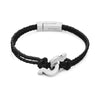 Salvatore Ferragamo Gancini Double Braid Leather Large Black Leather Bracelet 141514927 [P]