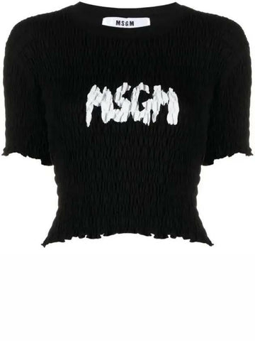MSGM Cloud-Logo-Embossed T-Shirt 133040100 [P]