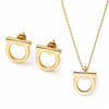 Salvatore Ferragamo Gancini Earring & Necklace Set 76-0119, 76-0133 157204037 [P]