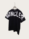 Moncler Black White Neck Logo Printed Round Short Sleeve T-shirt 160627109 [P]