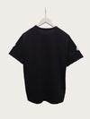 Moncler Black White Neck Logo Printed Round Short Sleeve T-shirt 160627109 [P]