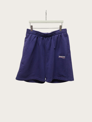 Balenciaga Blue Wave Logo Embroidered Shorts 160627191 [P]