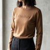 MaxMara Logo Long Sleeve Sweater Beige MXMMANTO 002 160627613 [P]
