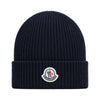 MONCLER Logo-Patch Virgin Wool Beanie Dunkelblau 3B70500 A9342 742 151506697 [P]
