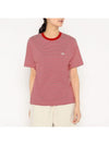 Danton Short Sleeve Inner T-Shirt Stripe Inner DTC0195 CVT RED X WHITE 160629570 [P]