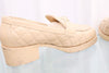 CHANEL Heart Quilted Loafers 37.5 160665904 [P]