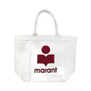Isabel Marant Yankee Tote Bag Shoulder Bag White Red Logo 149558521 [P]