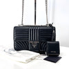 PRADA ダイアグラム チェーン フラップ ショルダーバッグ ブラック 160666543 [P]
