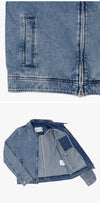 AMI Jacke mit kleinem Herz-Logo Denim Reißverschluss 154389822 [P]