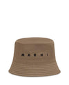 MARNI Logo gestickter grüner Gabardine Bucket Hat 155587501 [P]
