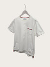 THOM BROWNE ホワイトストライプポケット半袖Tシャツ 160674750 [P]