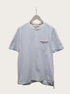 Thom Browne Light Blue White Stripe Jersey Short Sleeve Pocket T-Shirt 160674757 [P]