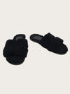 HERMES Schwarze Noué Izmir Shearling Slipper 160674765 [P]