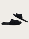 HERMES Schwarze Noué Izmir Shearling Slipper 160674765 [P]