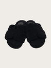 HERMES Schwarze Noué Izmir Shearling Slipper 160674765 [P]