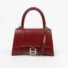 BALENCIAGA Klein Tote Schultertasche Burgunder mit Silberbeschlägen 158738525 [P]