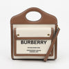 BURBERRY ミニ ツートン キャンバス レザーポケット トートバッグ 159120207 [P]