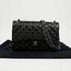 CHANEL ラージラムスキンクラシックフラップチェーンショルダーバッグ ブラック 160354532 [P]