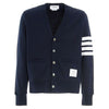 THOM BROWNE 24FW Diagonal Armband V-Neck Baumwoll-Cardigan Navy 00535 415 118712185 [P]