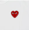 Comme Des Garcons Play Red Heart Rhinestone Appliqué Unisex T-Shirt 144598650 [P]