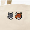 MAISON KITSUNE Doppelter Fuchs Kopf Patch Tote Bag OW511CFWW0096 P700 144569636 [P]