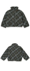 Burberry Kids Check Pattern Fleece Zip-up Jacket (Khaki) 8100022 C1213 125690310 [P]