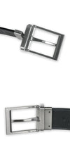 Burberry Men's Dark Check Reversible Leather Belt (Charcoal) 8065341 A1208 144365853 [P]