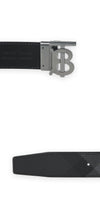 Burberry Men's Reversible TB Logo Check Belt (Black) 8125337 158566858 [P]