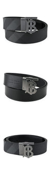 Burberry Men's Reversible TB Logo Check Belt (Black) 8125337 158566858 [P]