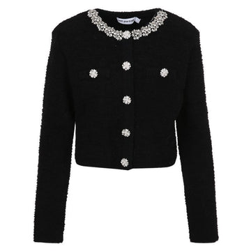 Self-Portrait Crystal Trim Black Cardigan 153577256 [P]