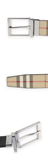 BURBERRY Vintage Karomuster Wendegürtel aus Leder (Beige/Schwarz) 8122662 152603518 [P]