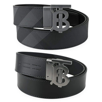 Burberry Men's Reversible TB Logo Check Belt (Black) 8125337 158566858 [P]