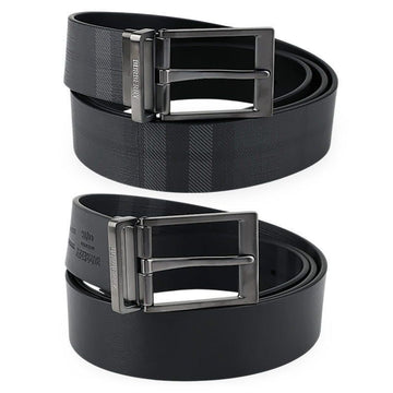 Burberry Reversible Check Iron Gray Belt (Graphite) 8127472 158566857 [P]