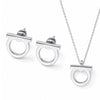 Salvatore Ferragamo Gancini Earrings & Necklace Set 76-0119, 76-0133 SILVER 157204034 [P]